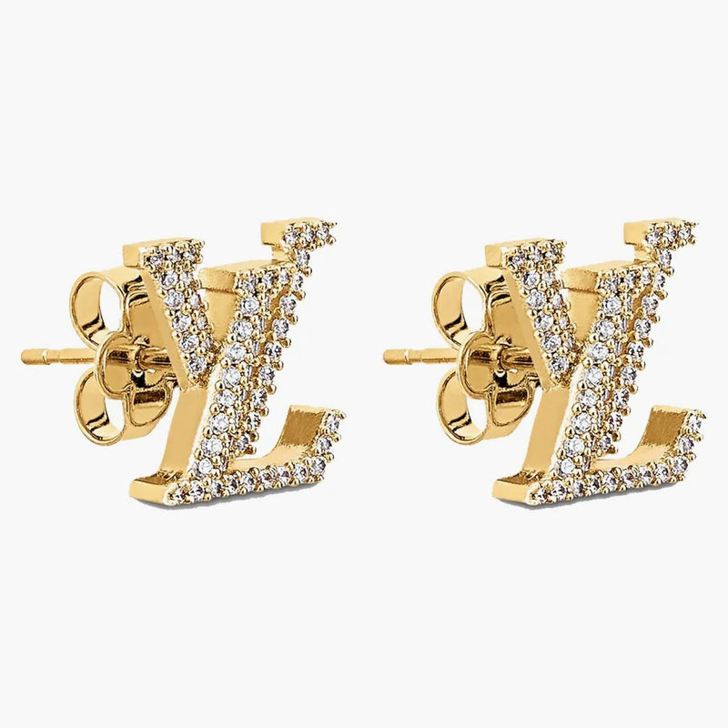 Louis Vuitton Lv Iconic Earrings Gold/rhinestone