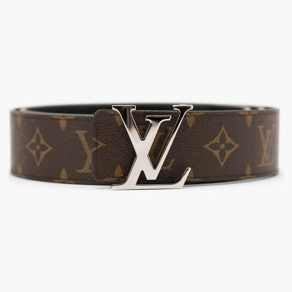 Louis Vuitton Lv Initiales Silver Buckle Belt Monogram 40mm Brown/black