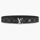 Louis Vuitton Lv Initials 40mm Reversible Belt Damier Graphite Black