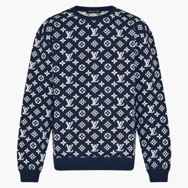Louis Vuitton Lv Monogram Jacquard Crewneck Blue/white