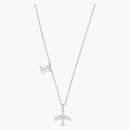 Louis Vuitton Lv Plane Necklace Monogram Flower Silver