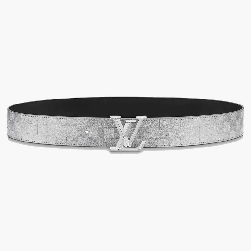 Louis Vuitton Lv Pyramide Glitter 40mm Reversible Belt Silver/black