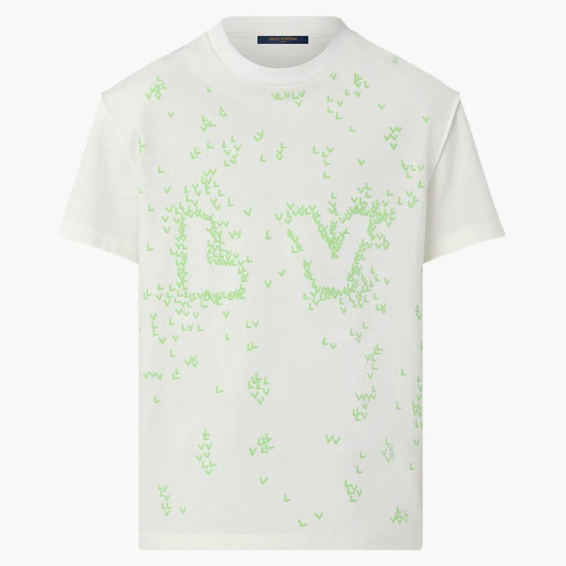 Louis Vuitton Lv Spread Embroidery T-shirt Milk White/green