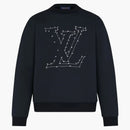 Louis Vuitton Lv Stitch Print Embroidered Sweatshirt Navy