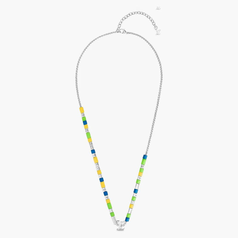 Louis Vuitton Lv Sunrise Necklace Silver/green