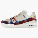 Louis Vuitton Lv Trainer White Red Blue Damier