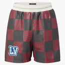 Louis Vuitton Leather Intarsia Damier Rugby Shorts Bright Red