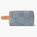 Louis Vuitton Locker Dopp Kit Damier Denim 3d Blue Deim