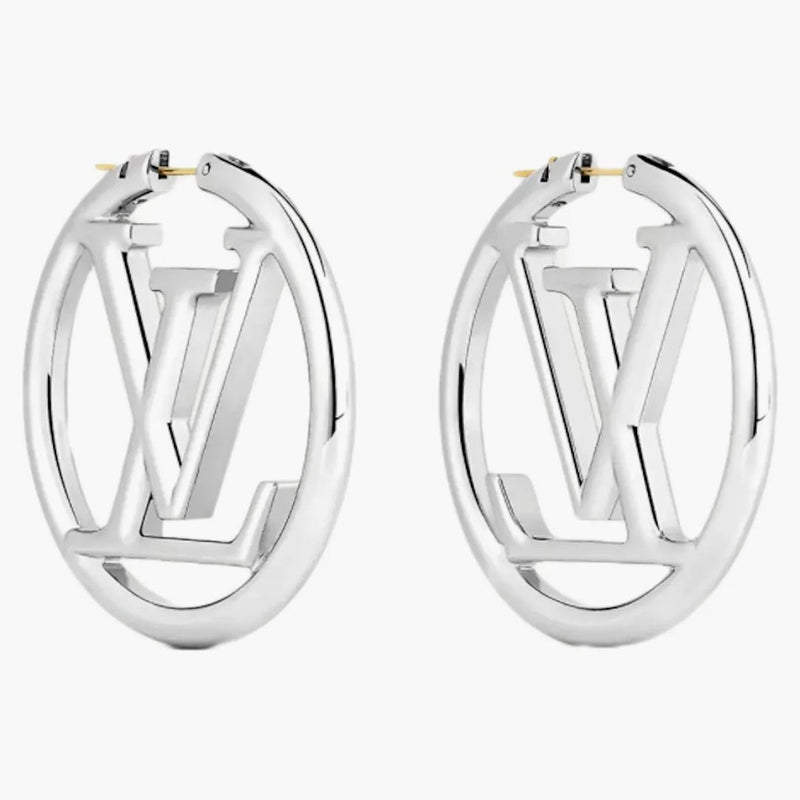 Louis Vuitton Louise Hoop Earrings Silver