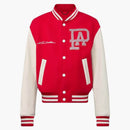 Louis Vuitton Mix Leather Varsity Blouson Jacket Bright Red
