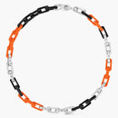 Louis Vuitton Monogram Chain Necklace Silver/orange