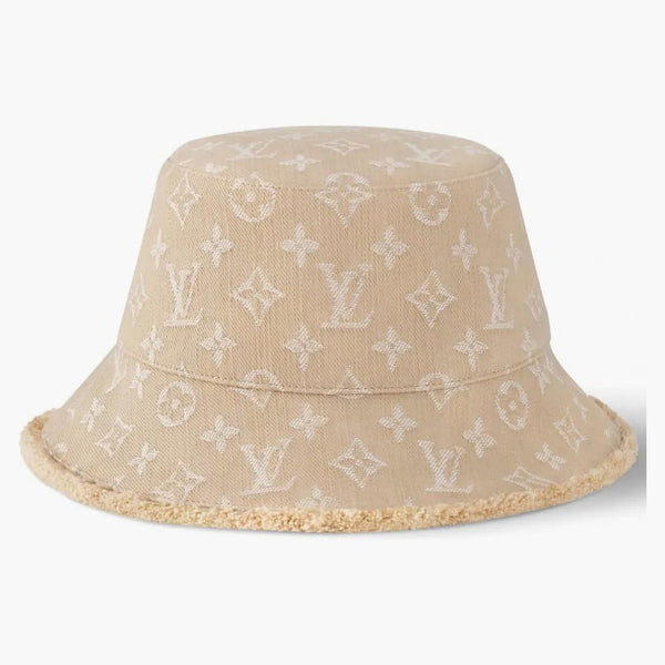 Louis Vuitton Monogram Denim Bucket Hat Beige Sable