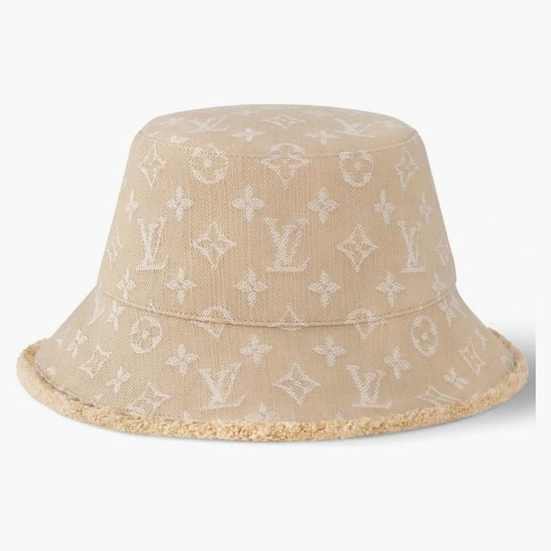 Louis Vuitton Monogram Denim Bucket Hat Beige Sable