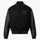 Louis Vuitton Monogram Embossed Leather And Wool Blouson Black