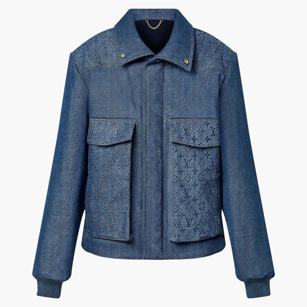 Louis Vuitton Monogram Padded Denim Jacket Indigo