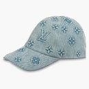 Louis Vuitton Monogram Washed Denim Cap Blue Denim