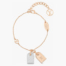 Louis Vuitton Nanogram Tag Bracelet Silver/pink