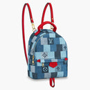 Louis Vuitton Palm Springs Mini Denim Monogram Check Blue/red