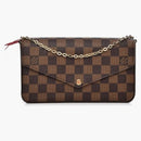 Louis Vuitton Pochette Felicie Damier Ebene Cerise Red Lining