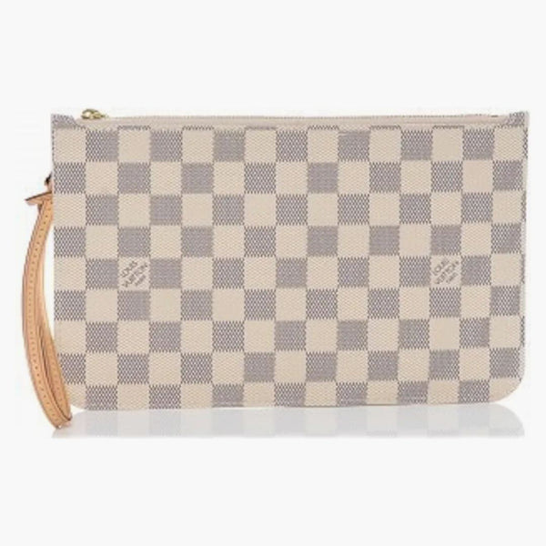 Louis Vuitton Pochette Damier Azur Mm/gm Beige Lining