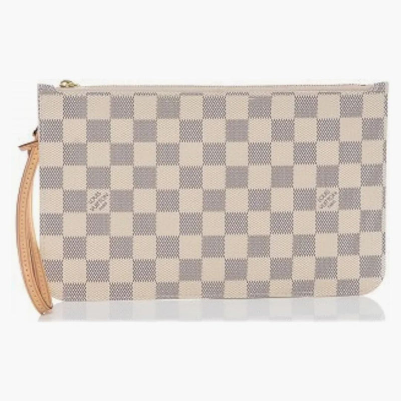 Louis Vuitton Pochette Damier Azur Mm/gm Beige Lining