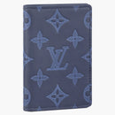 Louis Vuitton Pocket Organizer Monogram Shadow Navy Blue