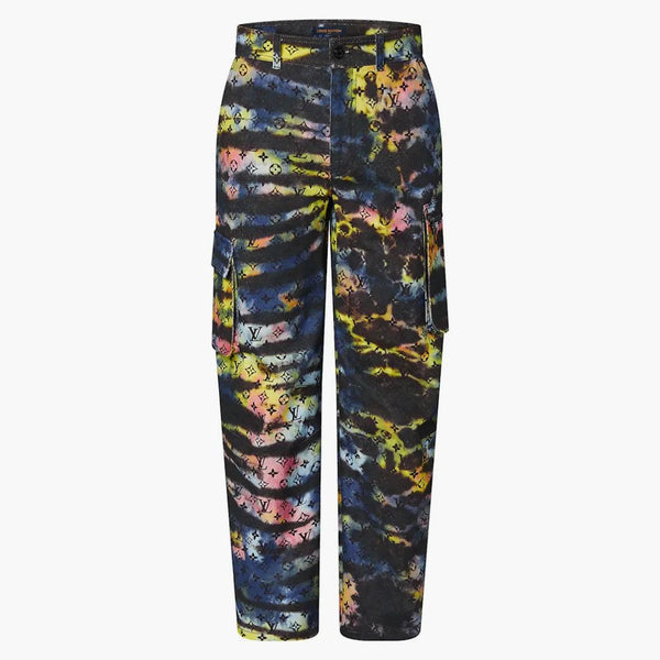 Louis Vuitton Printed Monogram Tie-dye Cargo Denim Pant Multicolor