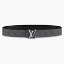 Louis Vuitton Reversible Belt Initiales Monogram Eclipse Reverse 40mm Gray