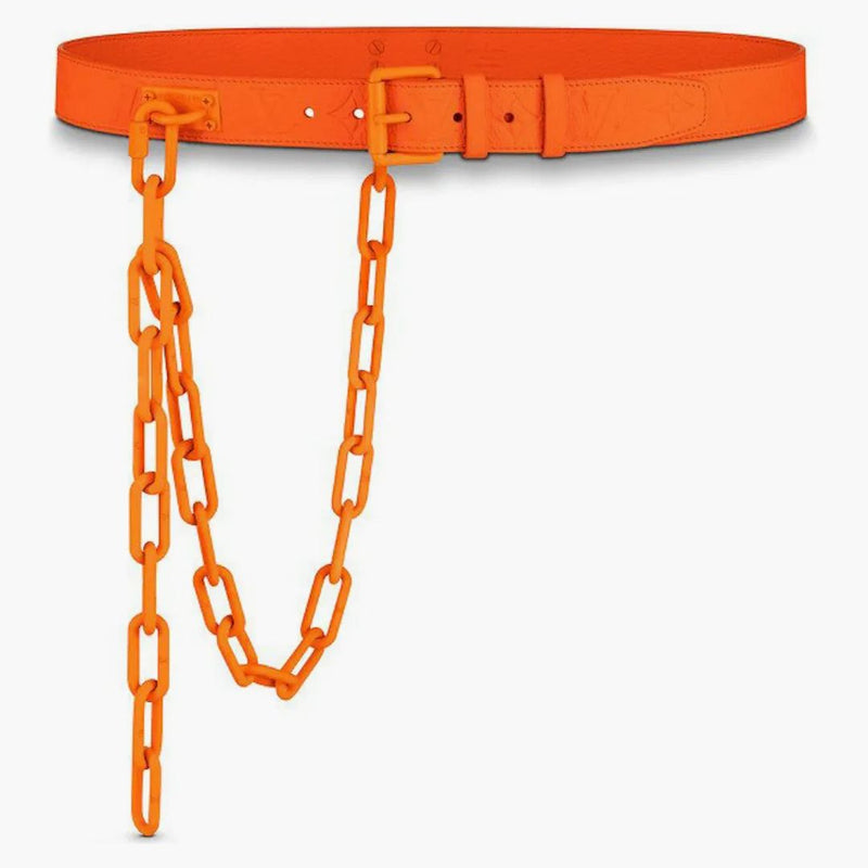 Louis Vuitton Signature Belt Monogram Chain Mca 35mm Orange