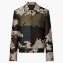 Louis Vuitton Silk Blend Tailored Damier Damoflage Blouson Green Damoflage Damier