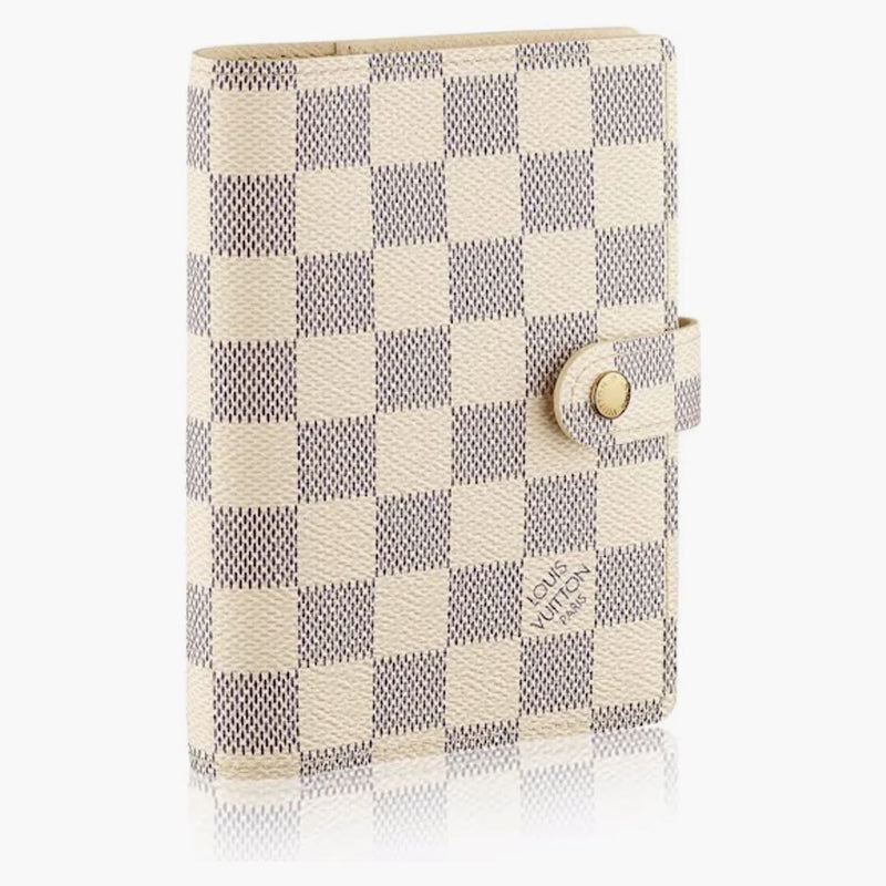 Louis Vuitton Small Ring Agenda Cover Damier Azur White Blue