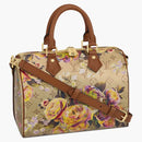 Louis Vuitton Speedy Bandouliere 25 Floral Pattern Gold