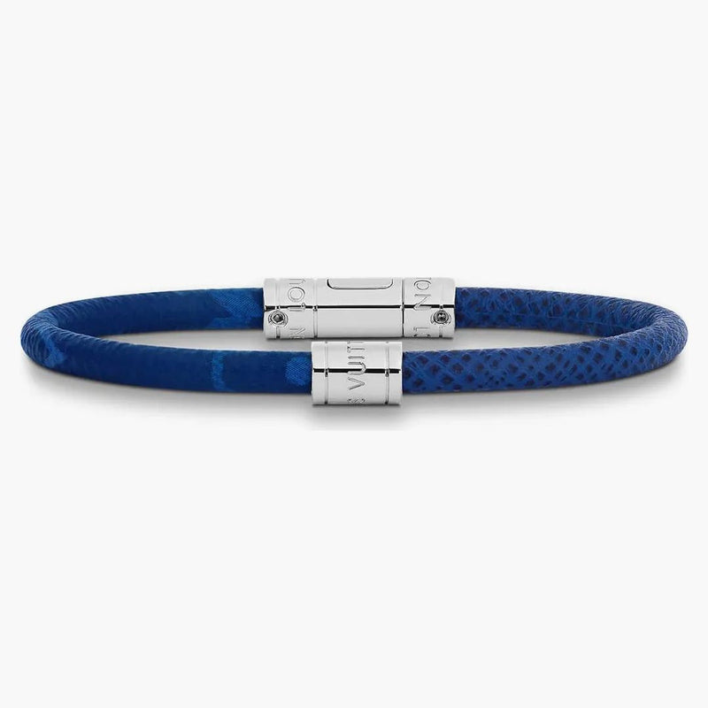 Louis Vuitton Split Leather Bracelet Cobalt/navy Blue