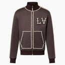 Louis Vuitton Technical Cotton Track Top Embellished With Pearls Ebony