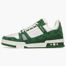 Louis Vuitton Trainer Green Monogram Denim White