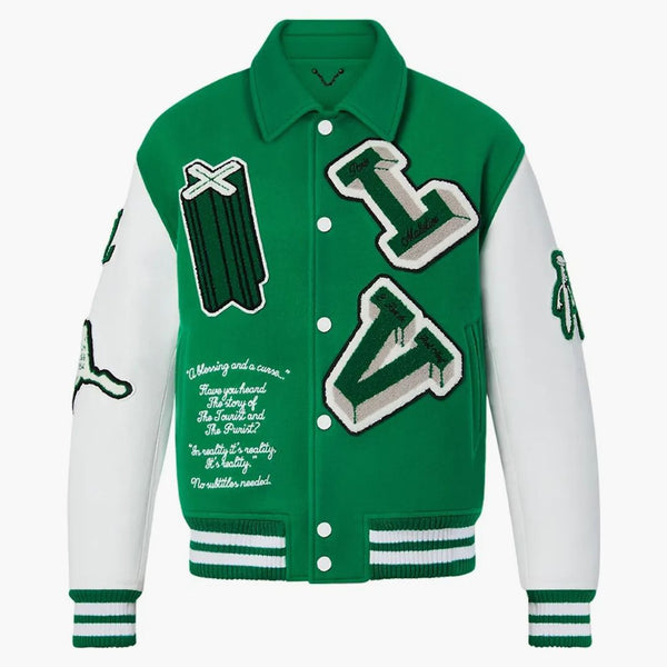 Louis Vuitton Varsity Leather Jacket Green