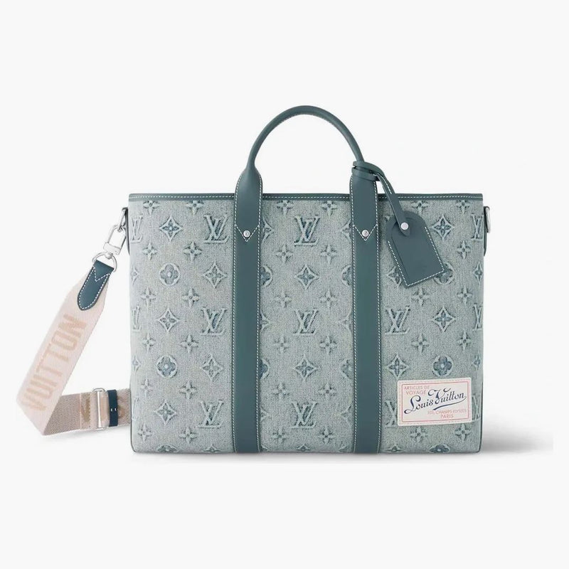 Louis Vuitton Weekend Dead Nm Monogram Washed Denim Coated Canvas