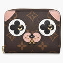 Louis Vuitton Zippy Coin Purse Valentine Dog Monogram Brown/pink/white