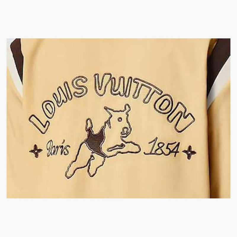 Louis Vuitton By Tyler, The Creator Embroidered Short-sleeved Cotton Bowling Shirt Beige