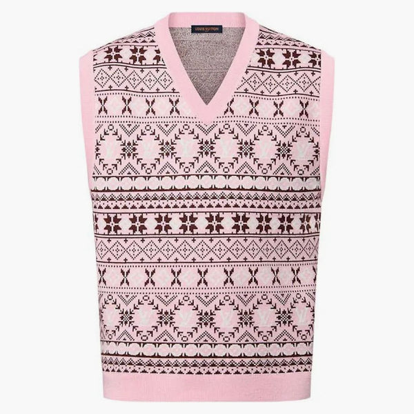 Louis Vuitton By Tyler, The Creator Fair Isle Jacquared Merino Wool Vest Pastel