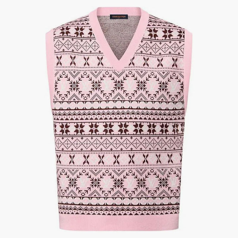 Louis Vuitton By Tyler, The Creator Fair Isle Jacquared Merino Wool Vest Pastel