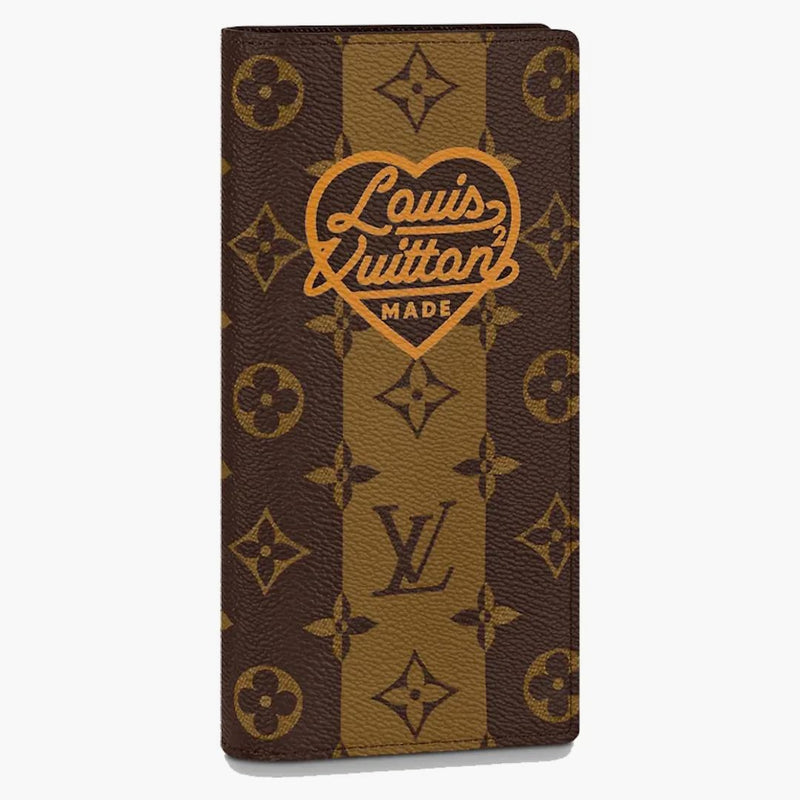 Louis Vuitton x Nigo Brazza peněženka monogram pruhy hnědé