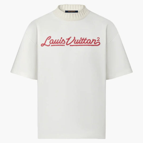 Louis Vuitton X Nigo Embroidered Mockneck Tee White
