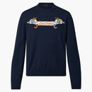 Louis Vuitton X Nigo Intarsia Jacquard Graphic Cashmere Crewneck Dark Ocean