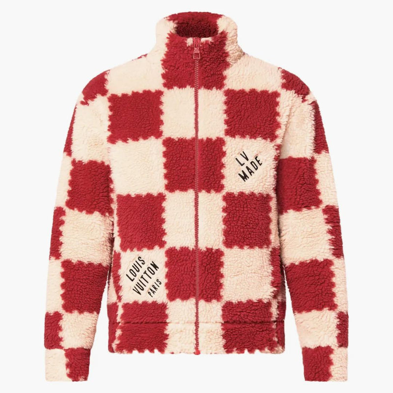 Louis Vuitton X Nigo Jacquard Damier Fleece Bloucson Garnet Red