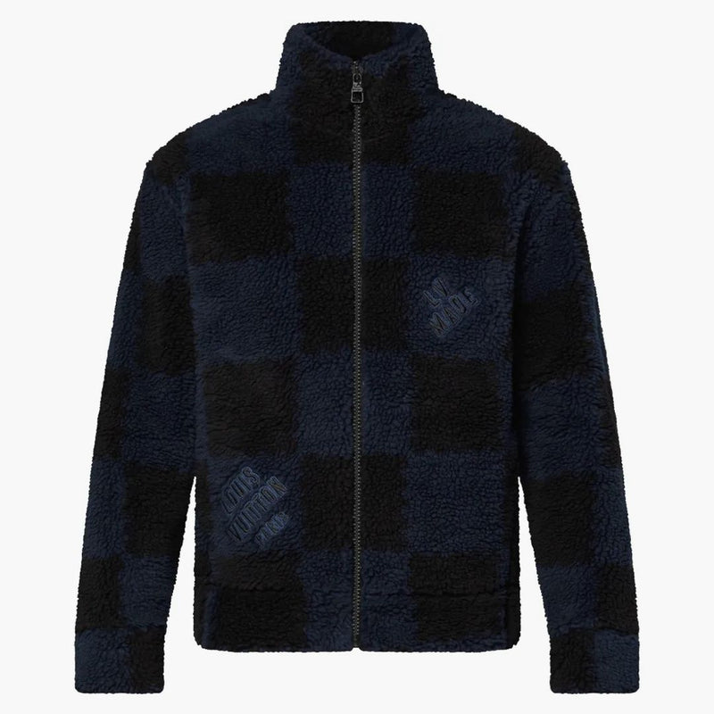 Louis Vuitton X Nigo Jacquared Damier Fleece Blouson Dark Ocean