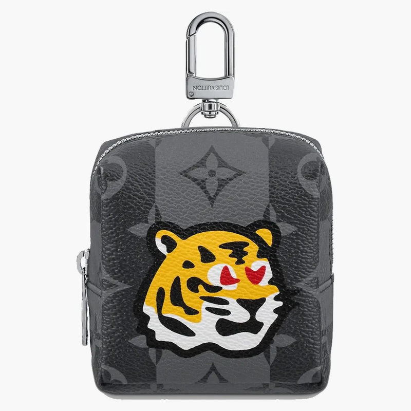 LOUIS VUITTON x Nigo LV Made kwadratowa woreczka worka urok Monogram Paski grafit
