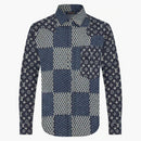 Louis Vuitton X Nigo Mngm Waves Giant Damier Flannel Shirt Indigo