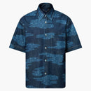 Louis Vuitton X Nigo Monogram Short-sleeved Chambray Shirt Indigo