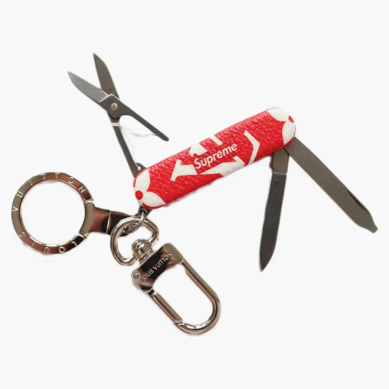 Louis Vuitton X Supreme Pocket Knife Key Chain Red